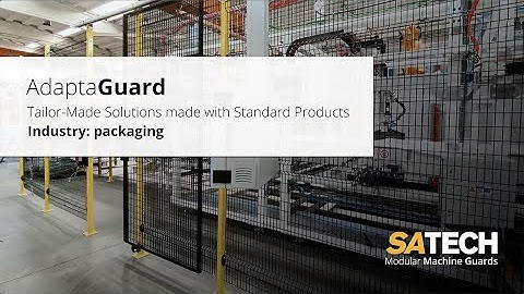 Frameless Perimeter Safety Guard on an industrial automatic line: Satech AdaptaGuard