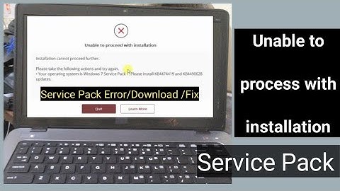 Unable to Proceed with Installation | Service Pack Window 7 Update | How to fix Service Pack Error |