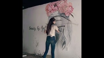 Đỗ Bích Ngọc - Vẽ tranh tường khi tâm trạng \ cô gái vẽ tranh tường đẹp \ acrylic painting #shorts
