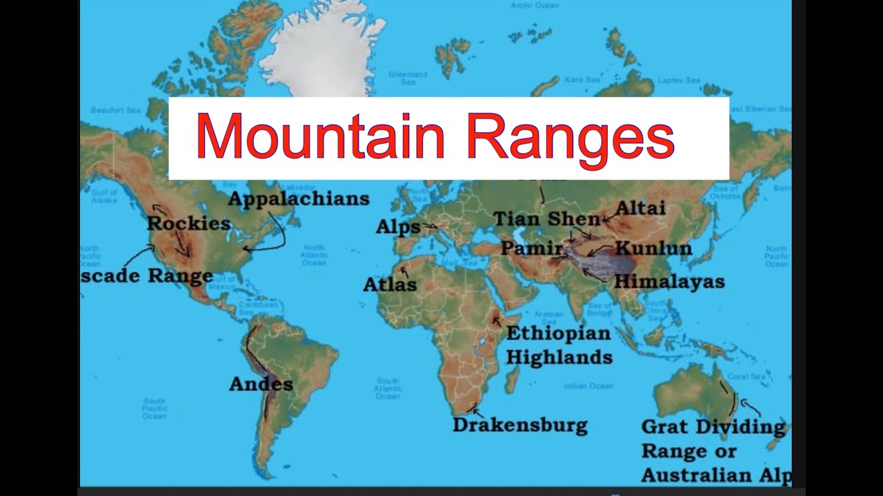 alps mountains on world map