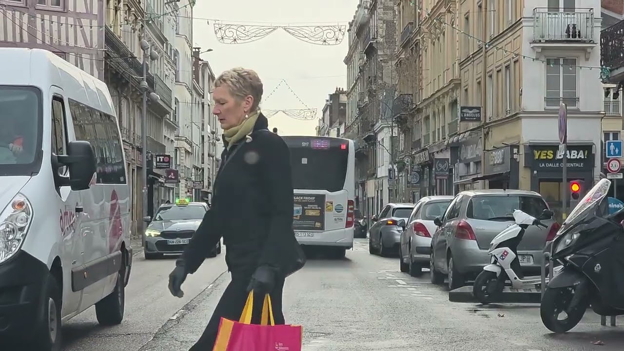 Conduite commentée BG - centre ville de Rouen - pont Mathilde - zone industrielle. 