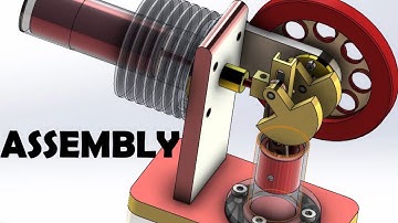 Solidworks Complete Project Stirling Engine- 1- Assembly STEP BY STEP
