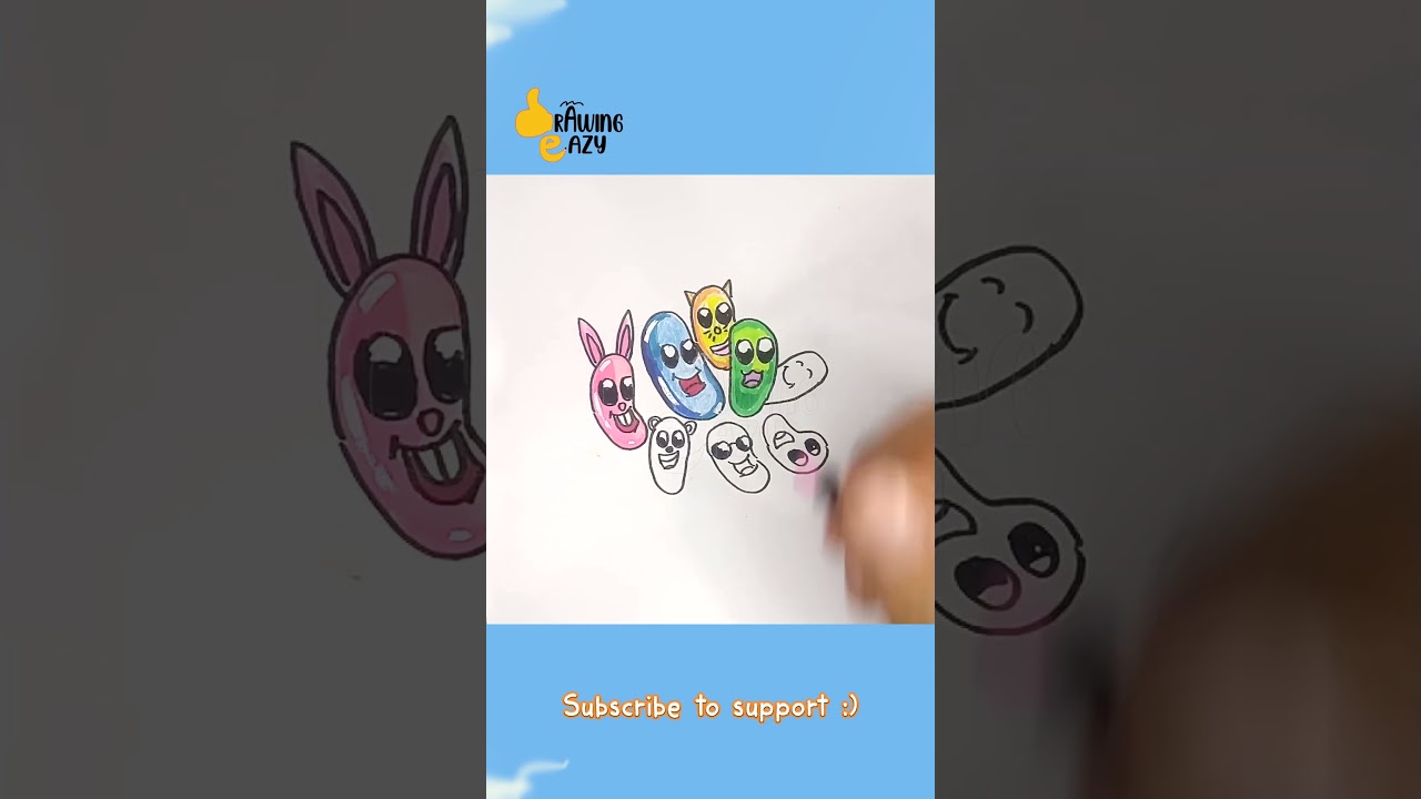 How to Draw Jelly Beans | Easy Drawing Tutorial for Kids | Drawing Eazy | Short