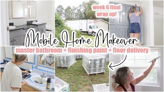 🏠 MOBILE HOME MAKEOVER WEEK SIX // master bathroom + floor delivery // Double Wide Fixer Upper