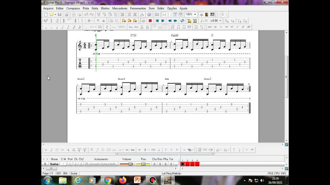 Guitar Pro 5.0 Acoustic Music 4: Let Ring Melody