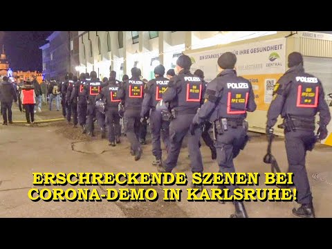 Erschreckende Szenen bei Corona-Demo in Karlsruhe | Bereitschaftspolizei im Großeinsatz