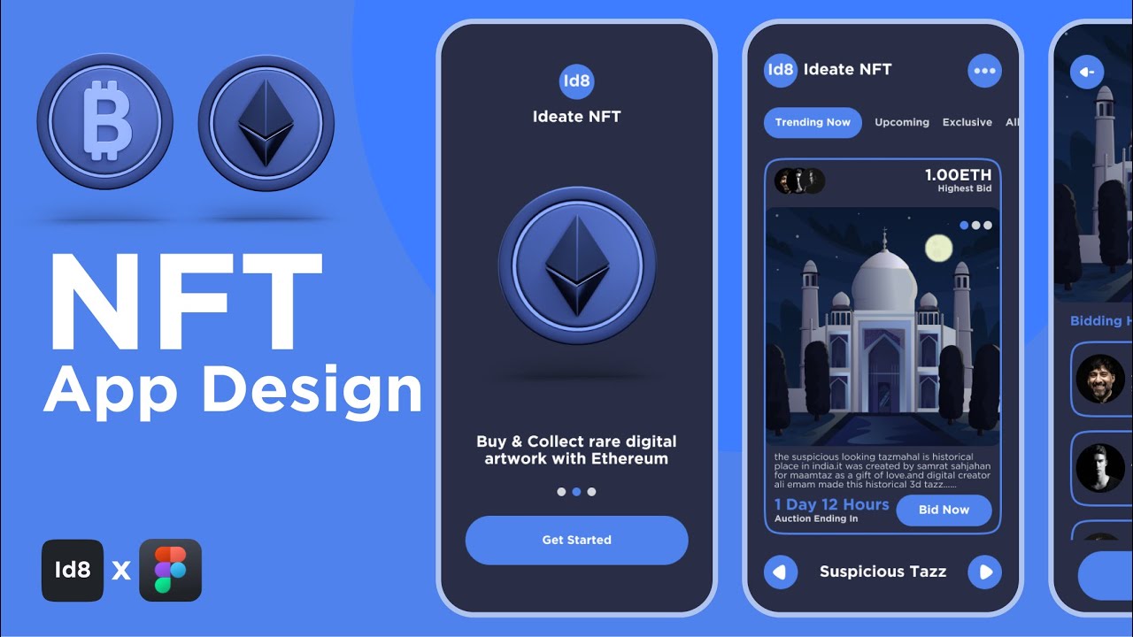 NFT (Non Fungible Token) Mobile App Design in Figma - Wireframe/UI/UX ...