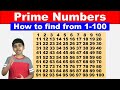 How to find prime numbers between 1 and 100  math tips and tricks