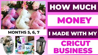 HOW MUCH MONEY I MADE WITH MY CRICUT SMALL BUSINESS  MONTHS 5, 6, 7