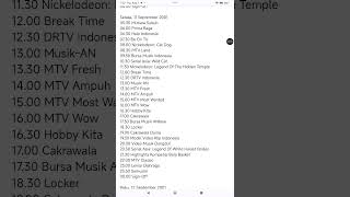 Jadwal Edisi Kamis 11 September 2001 Indosiar Rcti sctv Anteve tpi tvri