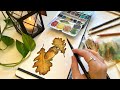 Cozy Paint &amp; Chat ✨ Fall Watercolor Acorn and Leaves | Paint with Allison Livestream ep. 5
