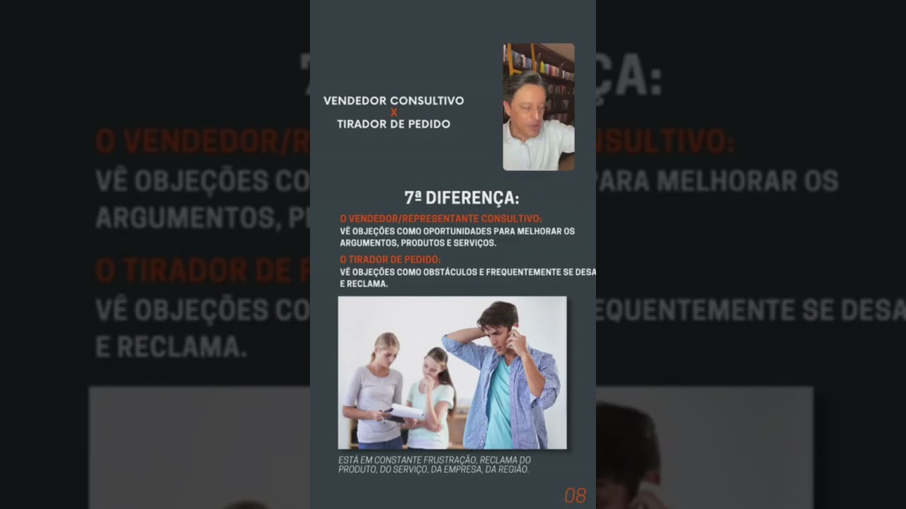 Sétima diferença vendedor consultivo tirador de pedido