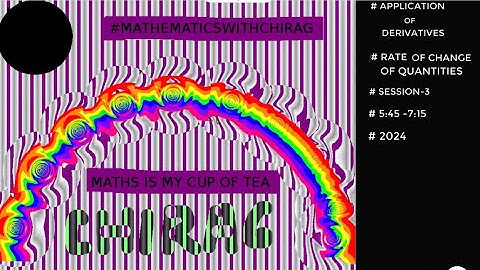 MATHEMATICS II CBSE II NCERT II AOD II RATE OF CHANGE OF QUANTITIES II QUESTIONS II