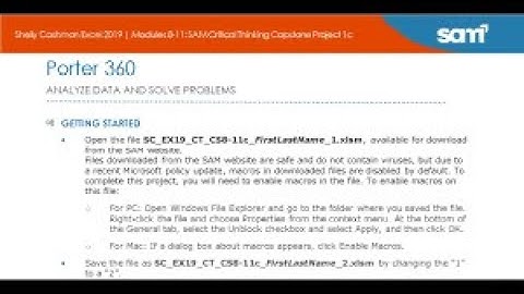 SC_EX365_2021_CS8-11a || Porter 360 || Excel Module 8-11 SAM Capstone Project 1a