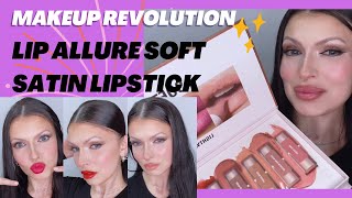 Lip swatches of the NEW Makeup Revolution Lip Allure Soft Satin Lipsticks screenshot 4