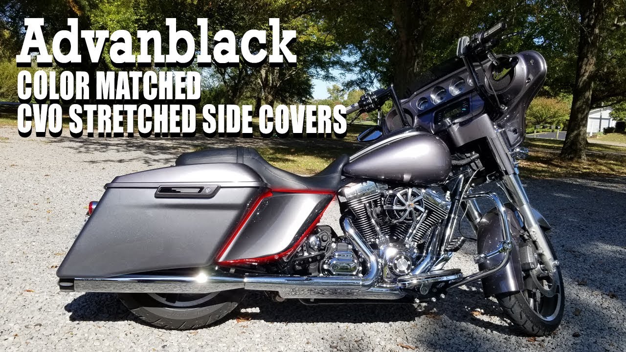 Blue Inferno Series Airbrushed Advanblack Stretched Saddlebags 4.5 Extended Side Covers Fit for 2014 2015 2016 2017 2018 2019 2020 Street Glide Road Glide Vivid/Glossy Black Harley Touring 