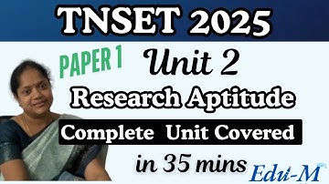 Unit 2 / Paper 1 Research aptitude | Complete Concepts Covered/TNSET