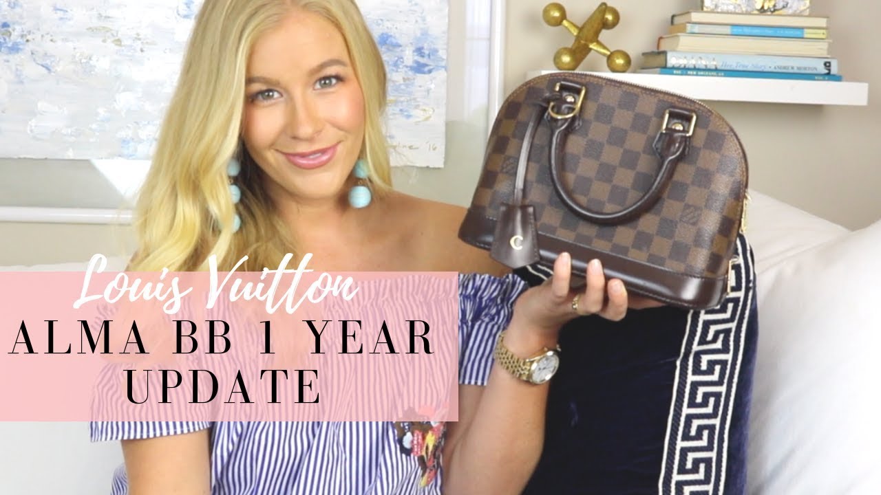 LOUIS VUITTON ALMA BB ONE YEAR UPDATE | WEAR & TEAR | REVIEW - YouTube