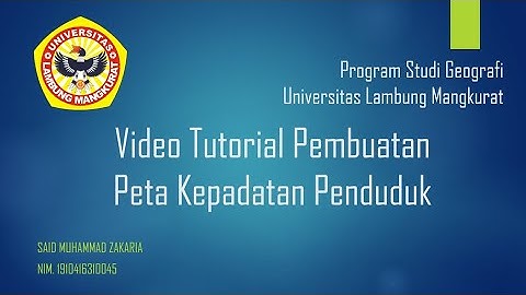 Tutorial 1 - Pembuatan Peta Kepadatan Penduduk Menggunakan ArcGis