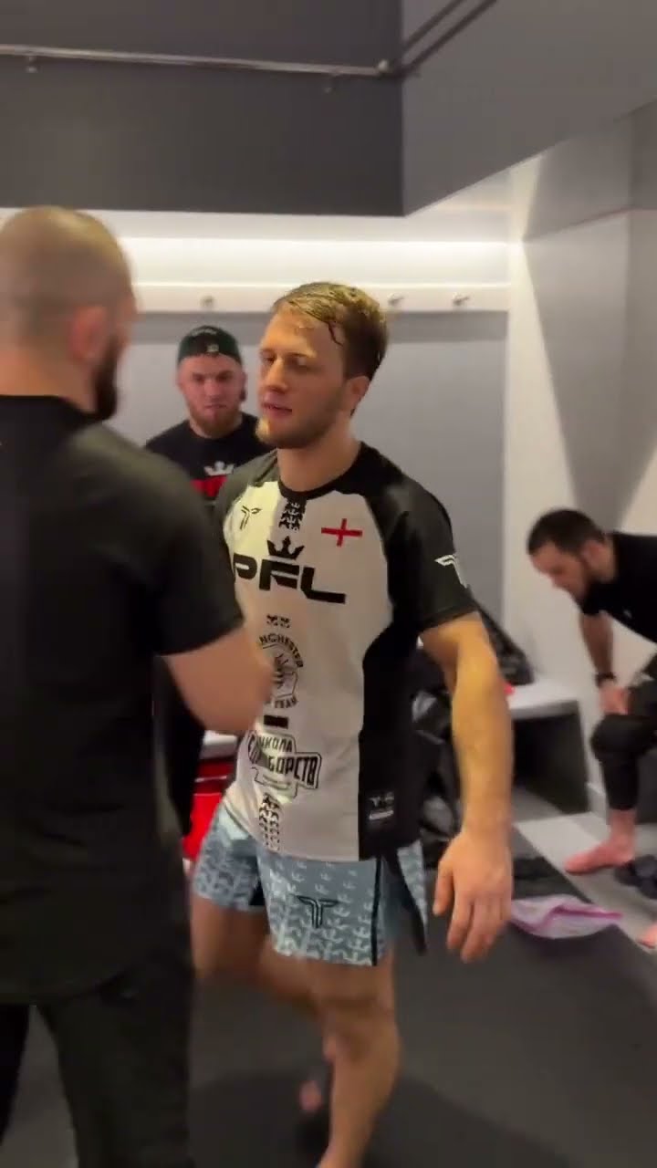 Ibragim Ibragimov welcomed to the dressing room by Khabib and Usman Nurmagomedov! #MMA #Shorts
