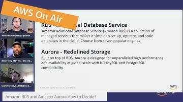AWS On Air ft. Amazon RDS and Amazon Aurora: How Do We Decide? | AWS Events