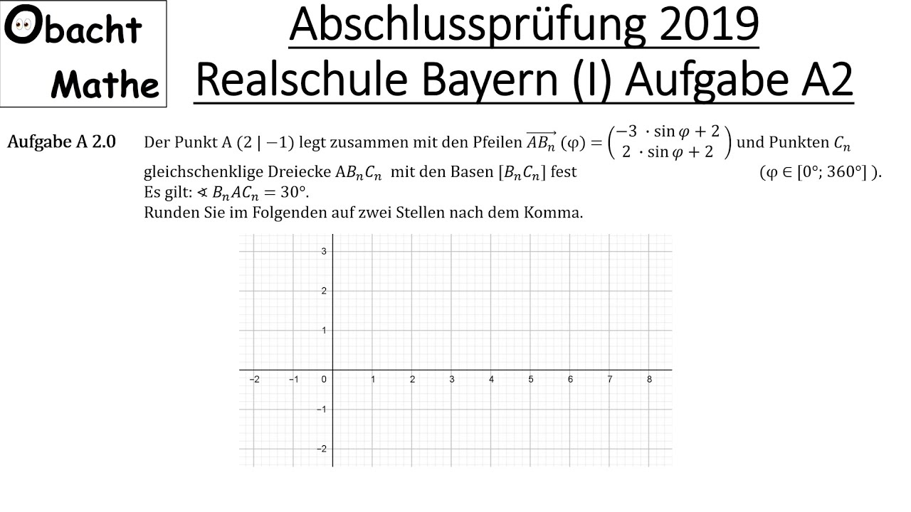 Mathe Abi 2019 Bayern Lösungen Abschlussprüfung Mathe 2019 Realschule Bayern (Gruppe 1) Aufgabe A2
