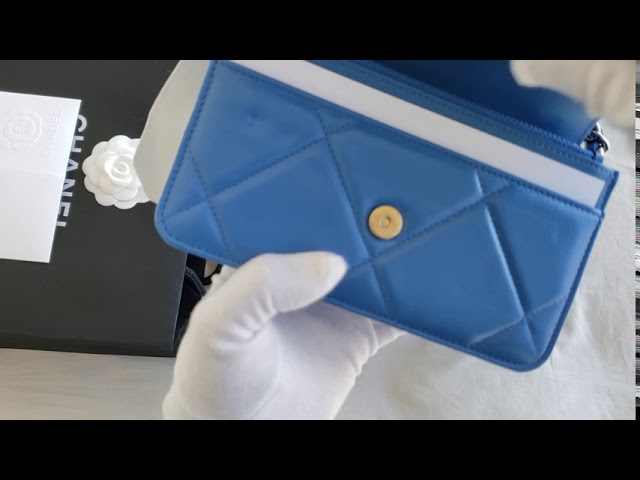 Chanel UNBOXING Chanel 19 WOC Wallet on Chain in Blue Goatskin Leather from  20S2 Collections 