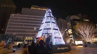 4K・ 【4K】 Tokyo station Christmas lights - around and below