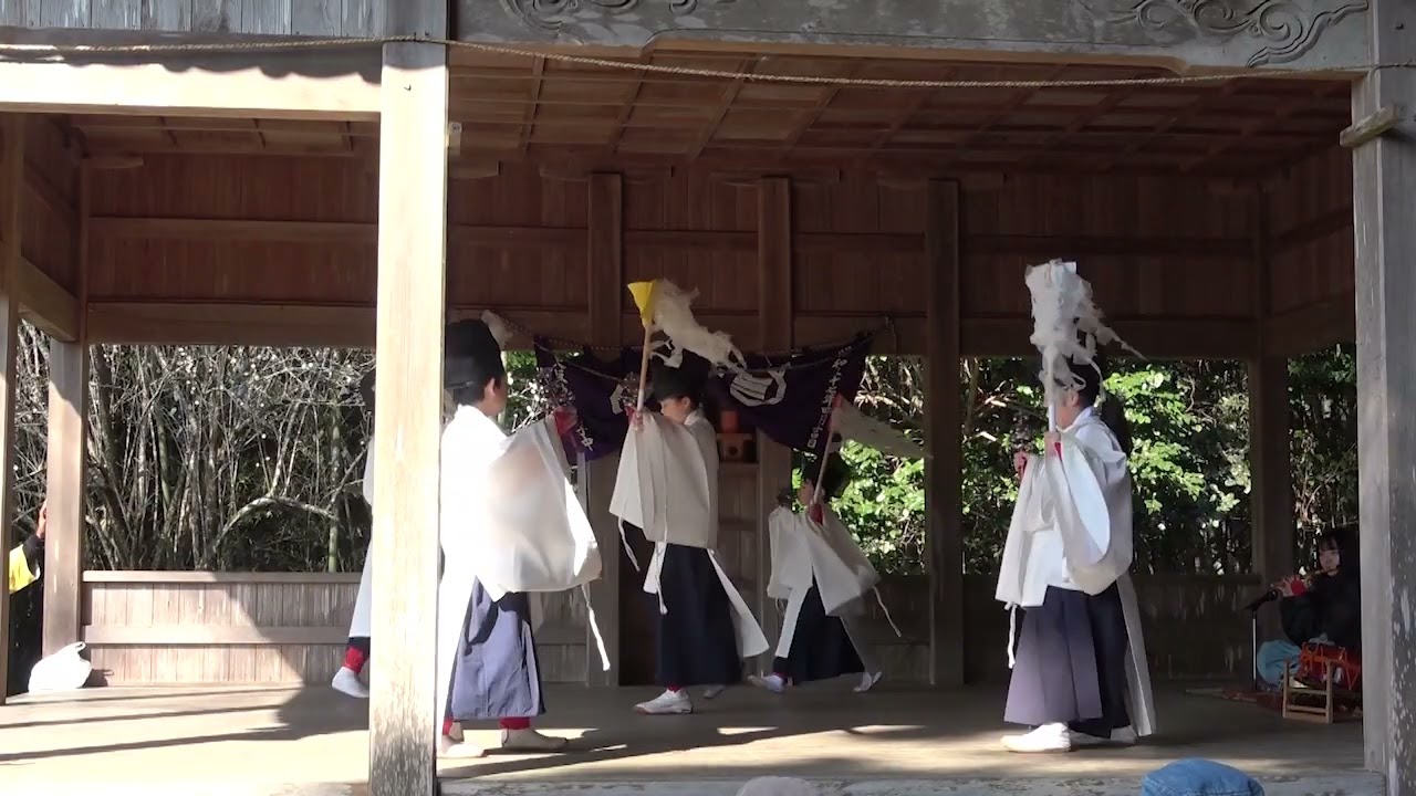 神楽舞 五方礼始 小池原神楽 (於)吉野梅園 梅まつり 梅ノ木天満社