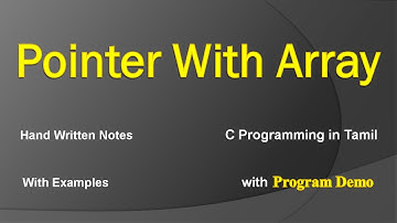 Pointer with Array | C Programming in Tamil