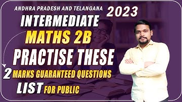 #intermediate #maths2b 2 Mark important questions for Public 2023 | AP and TS.