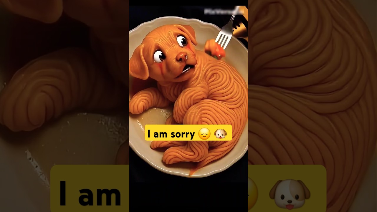 Noodles surprise for puppy 🍜 🐶 🐕 