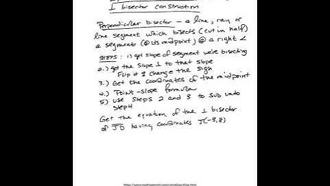 Equation of a perpendicular bisector cc geo unit 1 lesson 3