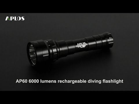 APLOS AP60 6000lm 4 Lighting Modes Diving Flashlight, 6 Cree XP-L2 Rechargeable Scuba Dive Light