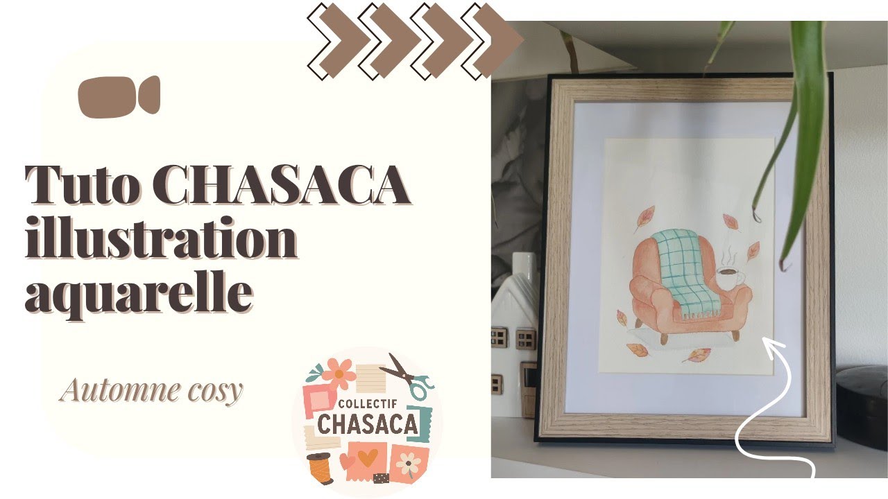 CHASACA Illustration aquarelle Automne cosy 