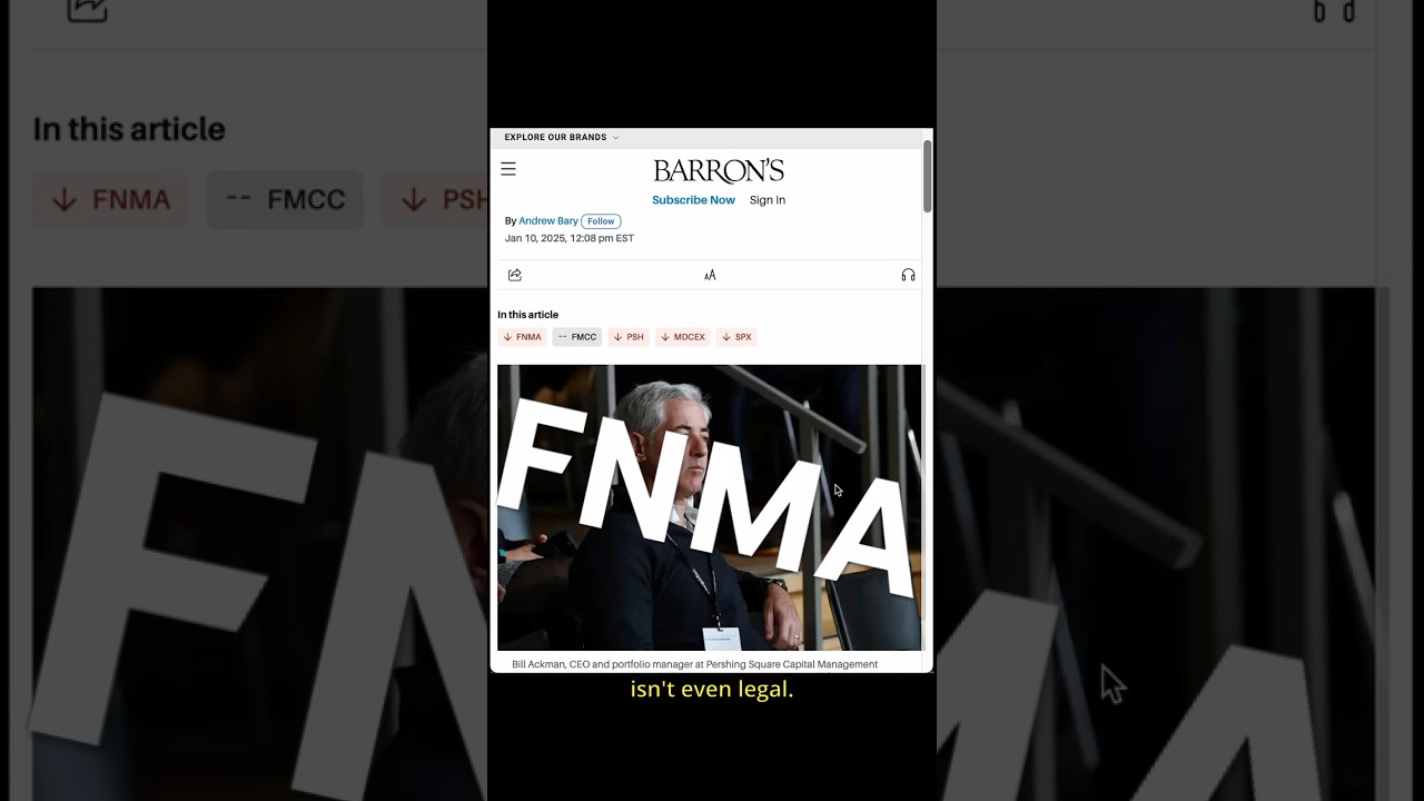 Fannie Mae - why Bill Ackman says its a 10 bagger 