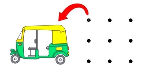 Auto Rickshaw  Drawing from 9 dots / dots Drawing
