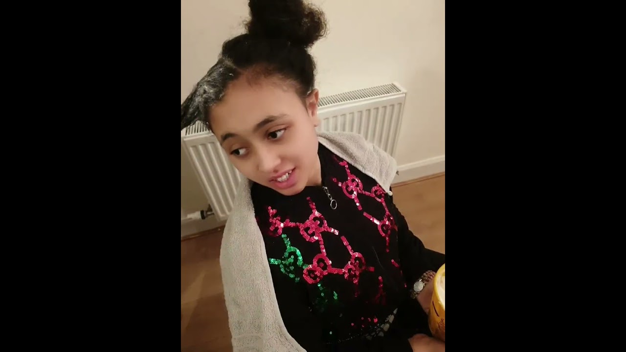 Relaxing my daughter's hair