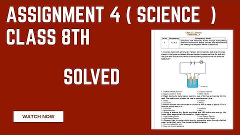 Assignment 4 Science class 8th English medium. Solved MCQ ( CEP Worksheet 4 ).