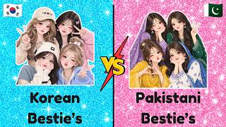 4 Korean Besties vs 4 Pakistani Besties 🔥 | Ultimate Bestie Challenge! 😍 | Choose Your Favorite! 💕