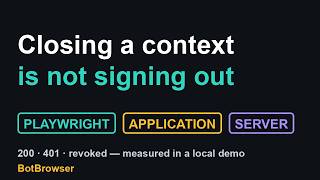 Playwright BrowserContext close vs sign-out: what the server still knows
