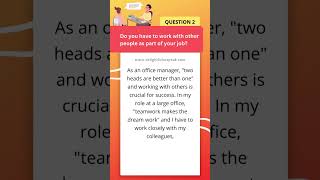Work | IELTS Speaking Part 1| #Shorts
