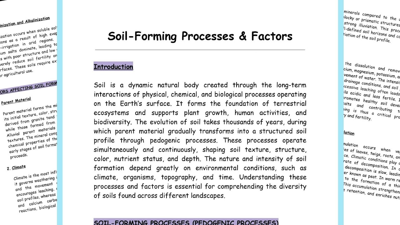 Soil Forming Process | Factor Affecting Soil Formation | Soil Forming