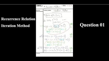 Recurrence Problem  01 | Iteration Method 2020 | Design and Analysis of Algorithms ( DAA ) - 2020