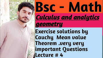 Bsc culculus Exercise Cauchy Mean value Theorem