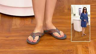 Spenco Orthotic Leather Thong Sandals - Miramar on QVC