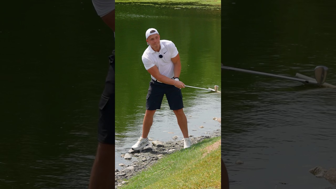 Would you play it… or take the drop? 💦⛳️ #GolfDubai #GolfUAE #GolfChallenge #GolfTok