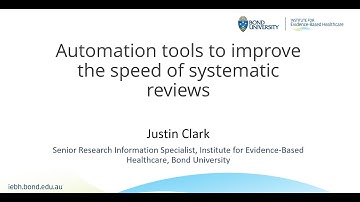 Automation Tools Series 3, Workshop 1A: Improve the speed of conducting your evidence synthesis