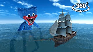 360° Giant Huggy Wuggy attacks you on the pirate ship!