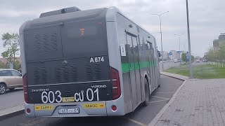 Астана. A674 Yutong ZK 6180 HG маршрут 7ка